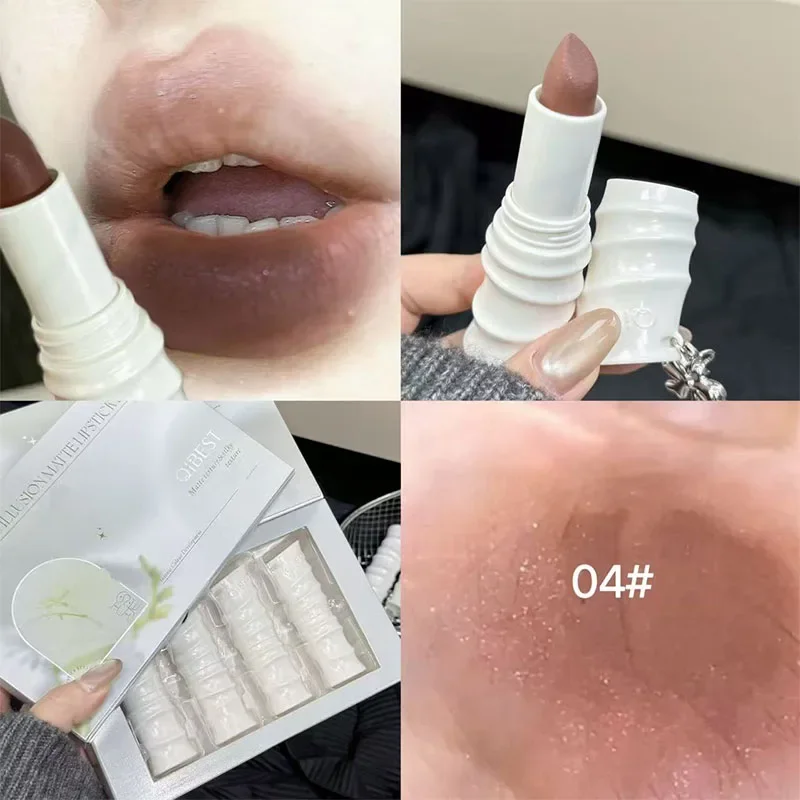 Lip Tint Korean - Novo batom fosco nude marrom, à