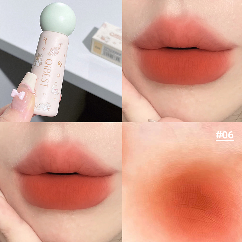 Lip Tint Korean - Qibest bonito veludo fosco lama labial