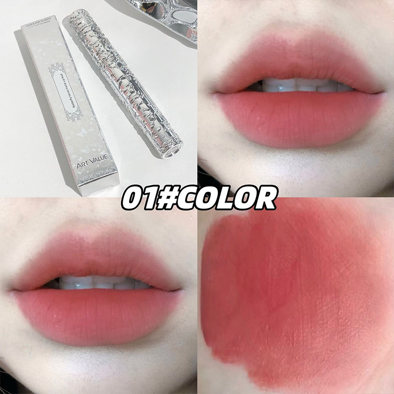 Lip Tint Korean - Batom líquido de veludo nude fosco,