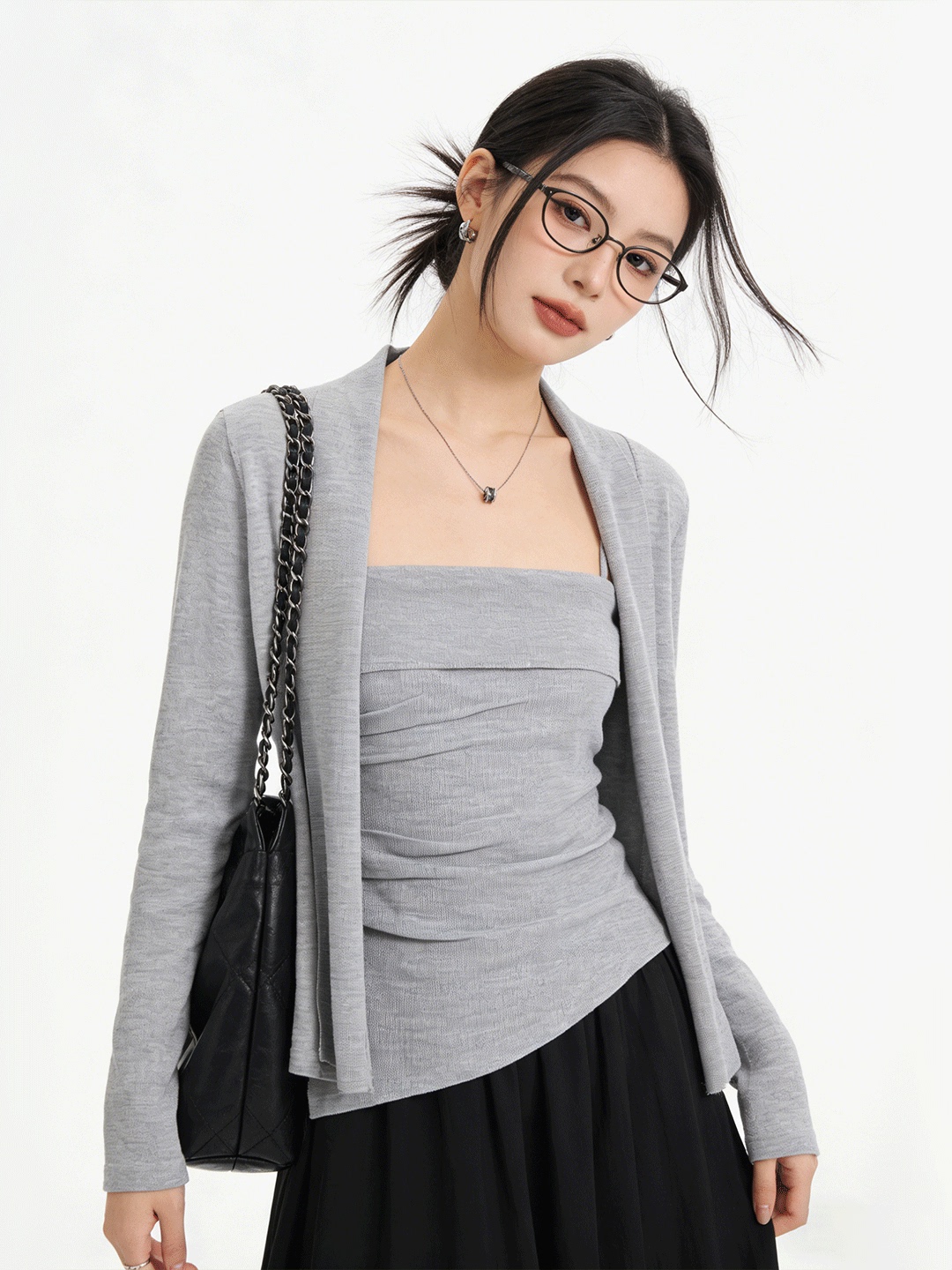 Conjunto de Cardigã Curto Tric - Korean Lifestyle & Kids Boutique avaliação e preço