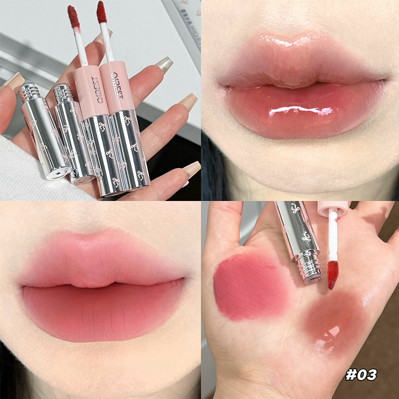 Qibest cabeça dupla brilho lab - Lip Tint Korean avaliação e preço