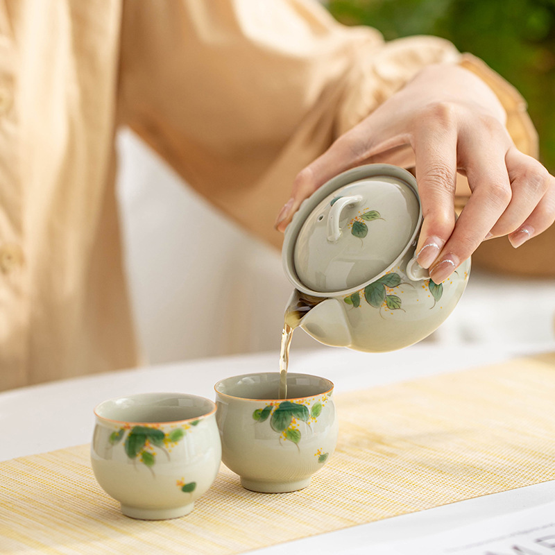 Osmanthus pintado à mão um pot - Korean Tea Set avaliação e preço