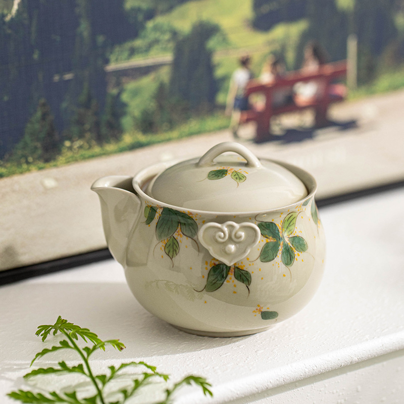 Osmanthus pintado à mão um pot - Korean Tea Set avaliação e preço